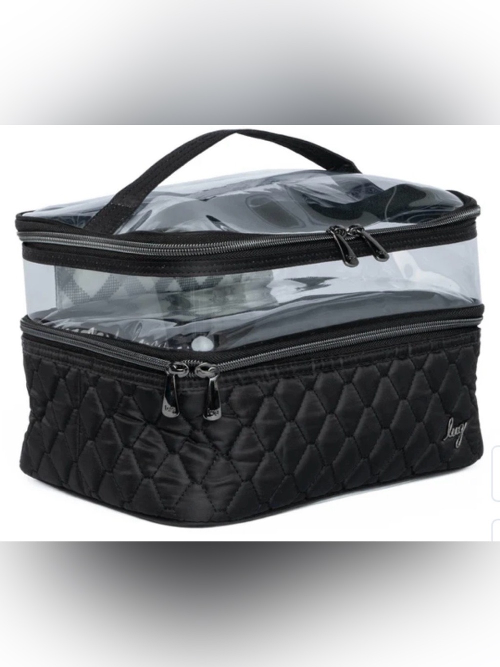 Whoosh Quilted Clear Top Cosmetic Case. Black. NWT - Picture 2 of 10